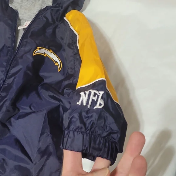 COPY - NFL Chargers Navy and Yellow Hooded Baby Snowsuit.  3/6 Months - Picture 6 of 13